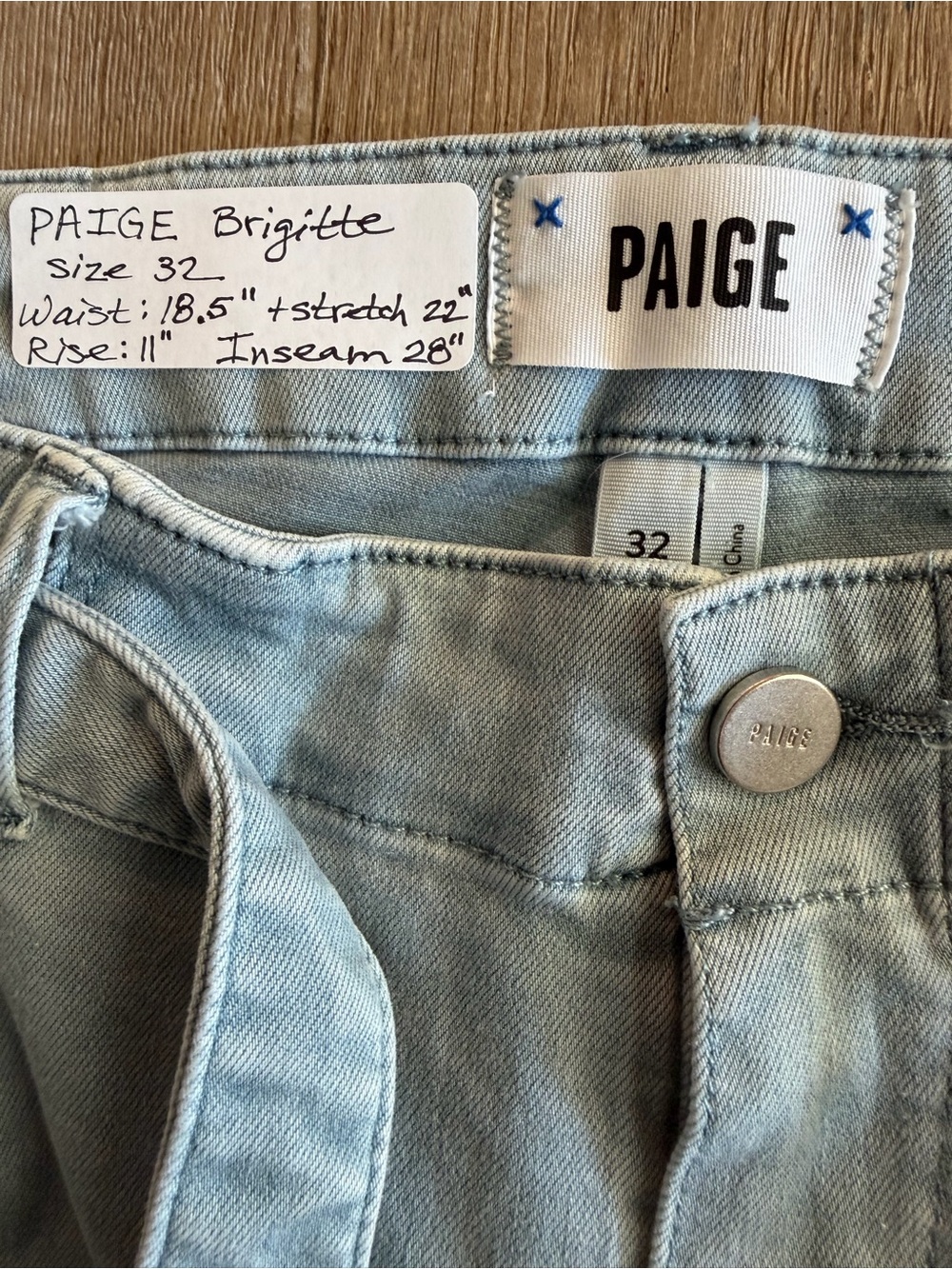 PAIGE Brigitte Self Tie Straight Leg Ankle Jeans Size 32, EUC. $229 MSRP - Picture 10 of 11
